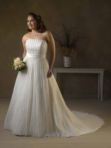 корсетное длинное свадебное платье для полных женщин
