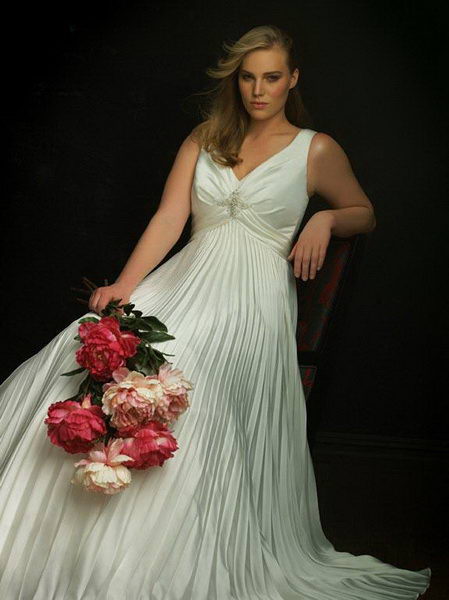 свадебное платье плиссе для полных женщин